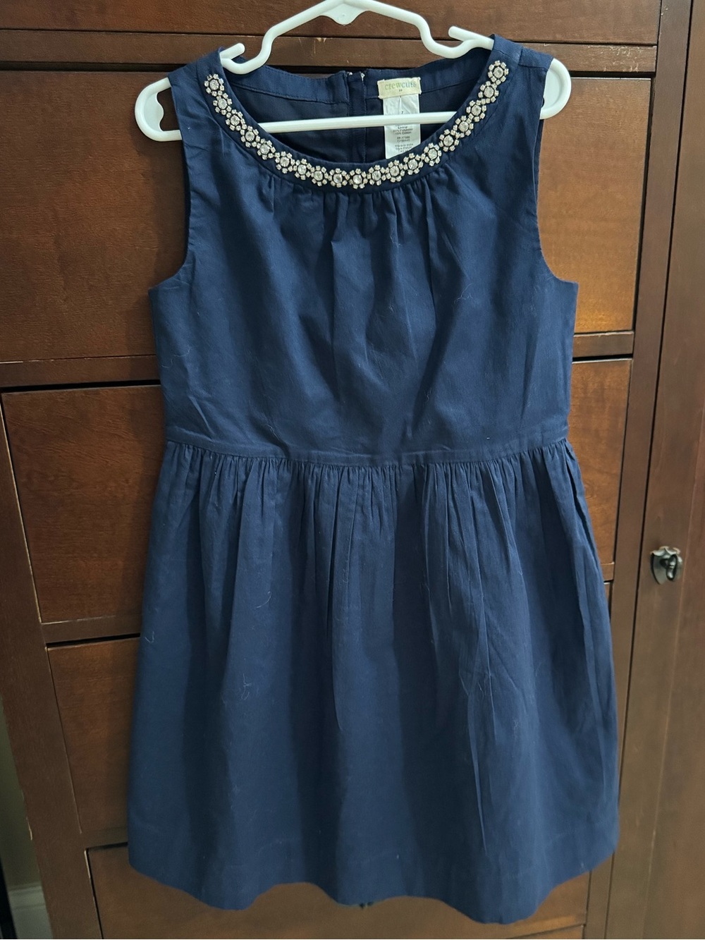Crewcuts Navy Embellished Cotton Dress NWT